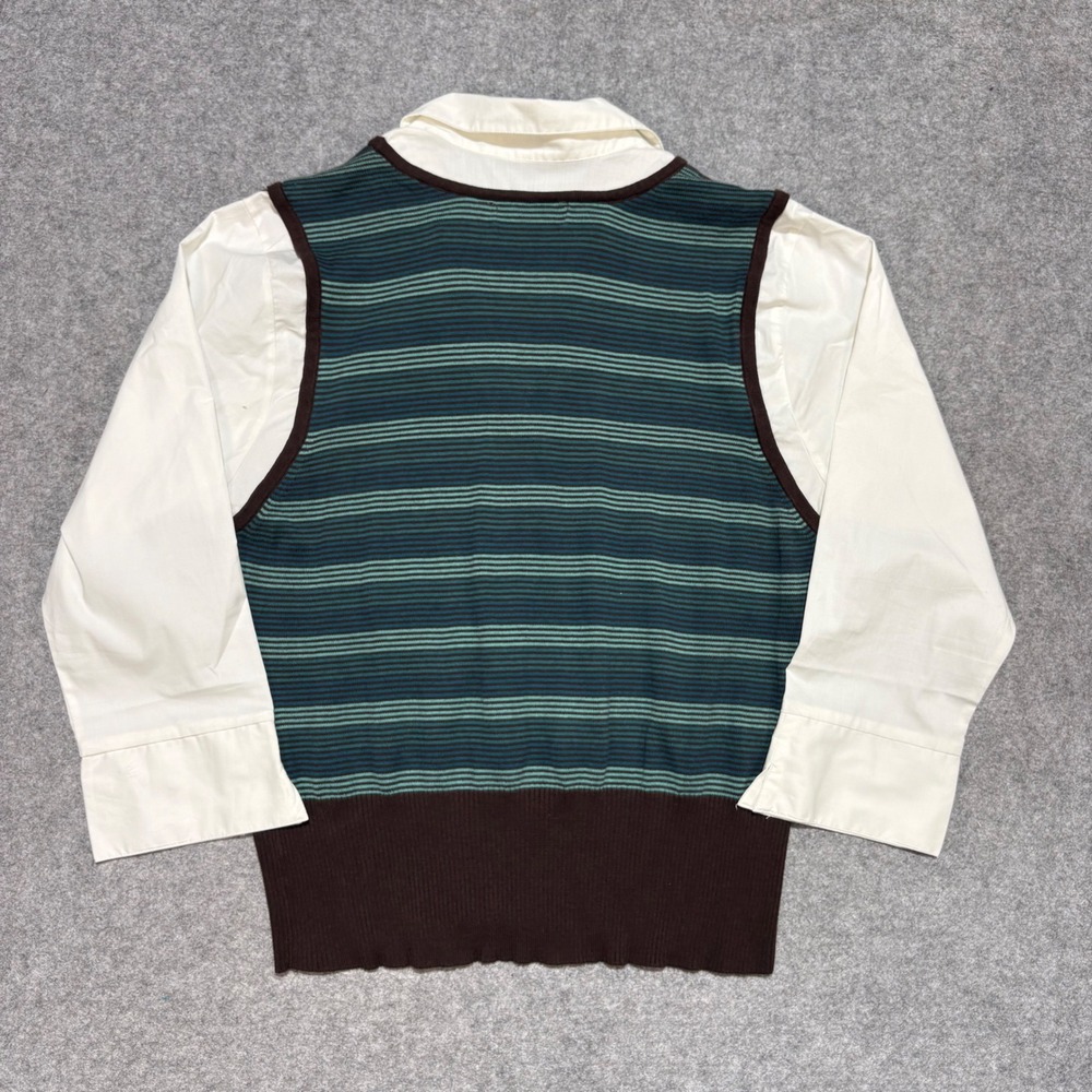 Notations Womens XL Argyle‎ Sweater Vest Layered Top Brown Teal Preppy Academic - Picture 5 of 5
